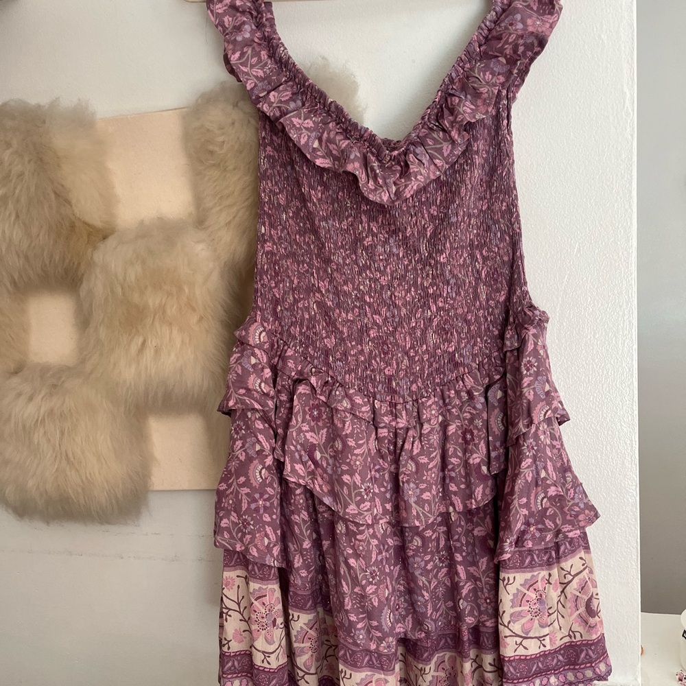 Spell Purple and Cream Floral Dress